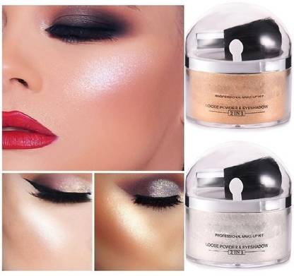 THTC Best Illumination Face powder Silver & Gold Highlighter & Glitter Powder Set