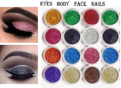 DARVING MULTI SHADES GLITTER AND SHIMMER MULTI COLOR HIGHLIGHTER AND EYE SHADOW 16 COLOR