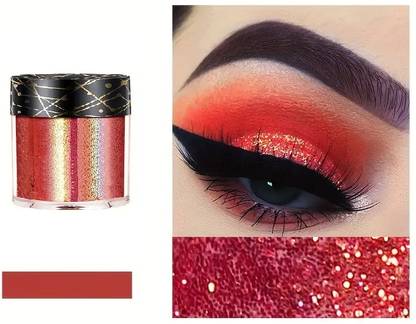 MYEONG Red Sparkle Loose Glitter Eyeshadow Nail Art Multi Purpose Powder