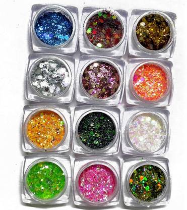 DARVING Shimmer art eyes and Nail Art, Art in Different Shapes and Color