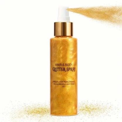 MYEONG Face Shiny Golden Glitter Highlighter Shimmer Spray for Face And Body Spray