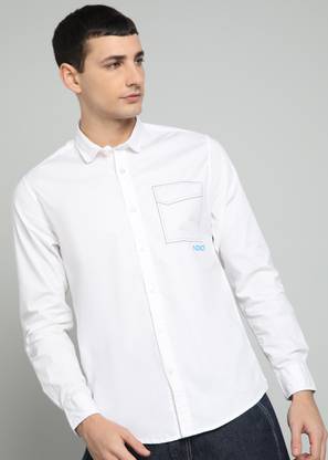 KILLER Men Solid Casual White Shirt