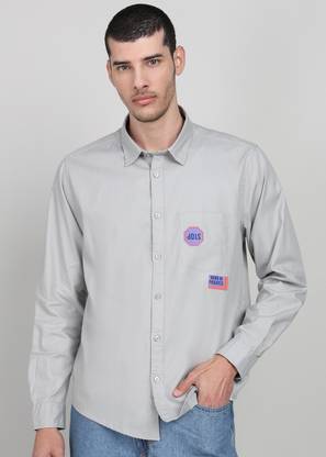 KILLER Men Solid Casual Grey Shirt