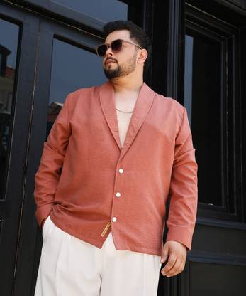 Instafab Plus Men Solid Casual Brown Shirt