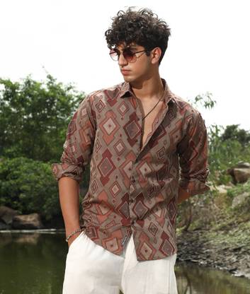 CAMPUS SUTRA Men Solid Casual Brown Shirt