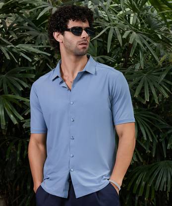 CAMPUS SUTRA Men Solid Casual Blue Shirt