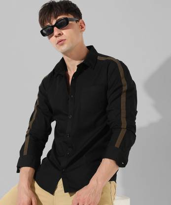 CAMPUS SUTRA Men Checkered Casual Black Shirt