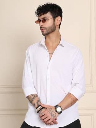METRONAUT Men Solid Casual White Shirt