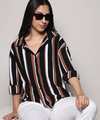 CAMPUS SUTRA Women Striped Casual Multicolor Shirt