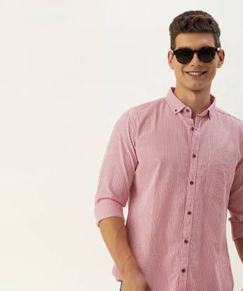 Mast & Harbour Men Striped Casual Red Shirt