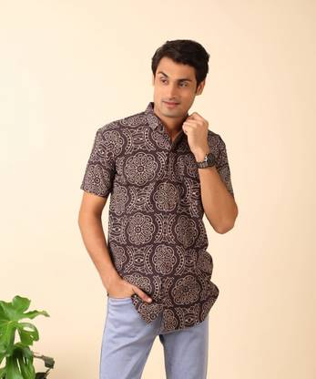 Moshi Men Printed Casual Brown Shirt
