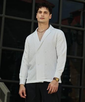 CAMPUS SUTRA Men Solid Casual White Shirt