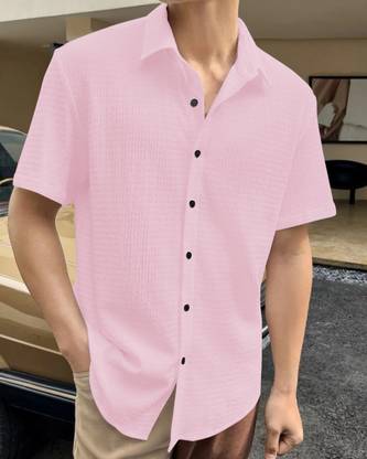 METRONAUT Men Solid Casual Pink Shirt