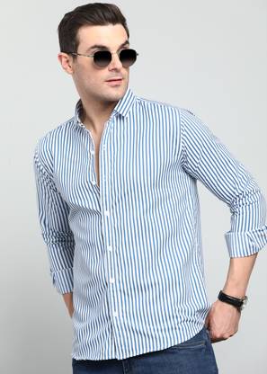 OTUS Men Checkered Casual Blue Shirt