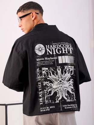 The Indian Garage Co. Men Graphic Print Casual Black Shirt