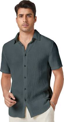 METRONAUT Men Solid Formal Green Shirt