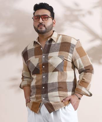 Instafab Plus Men Checkered Casual Multicolor Shirt