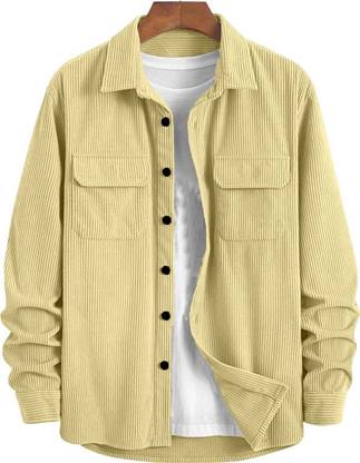DIMMY Men Solid Casual Beige Shirt