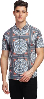 Bullmer Men Printed Casual Multicolor Shirt