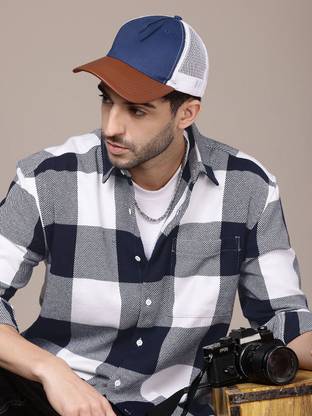 Roadster Men Self Design Casual Blue Shirt