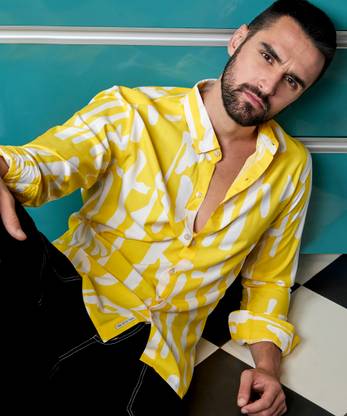 CAMPUS SUTRA Men Checkered Casual Yellow, White Shirt