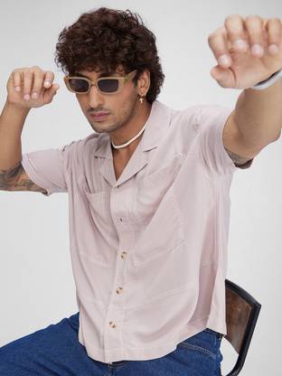 VASTRADO Men Solid Casual Orange Shirt