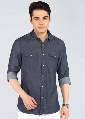 PETER ENGLAND Men Checkered Casual Blue Shirt