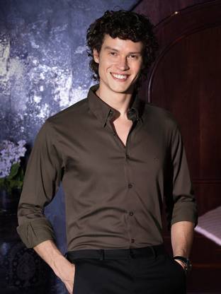 BEYOUNG Men Solid Formal Brown Shirt