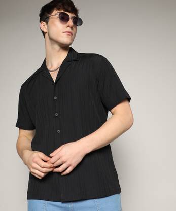 CAMPUS SUTRA Men Printed Casual Black Shirt