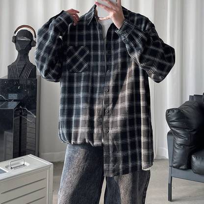 Asta Moda Men Checkered Casual Black Shirt