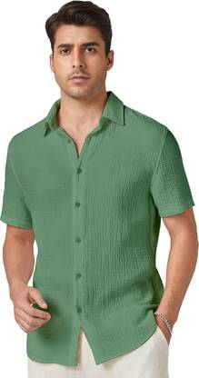 METRONAUT Men Solid Formal Light Green Shirt