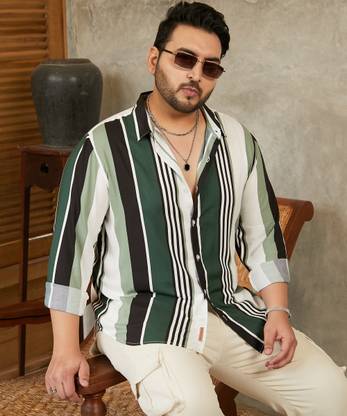 Instafab Plus Men Solid Casual Multicolor Shirt