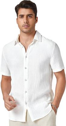 METRONAUT Men Solid Formal White Shirt