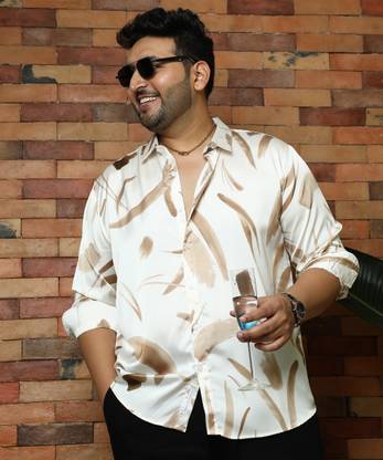 Instafab Plus Men Printed Casual Green Shirt