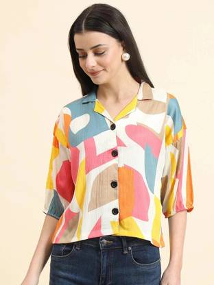 EKASYA Women Graphic Print Casual Multicolor Shirt