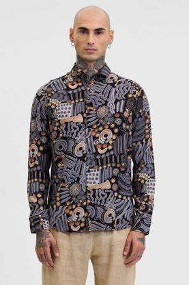 Snitch Men Printed Casual Multicolor Shirt