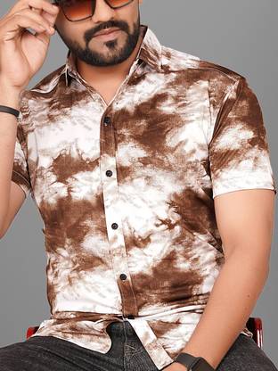 METRONAUT Men Printed Casual Brown Shirt