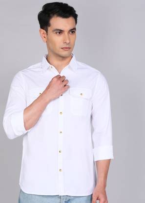 WROGN Men Solid Casual White Shirt