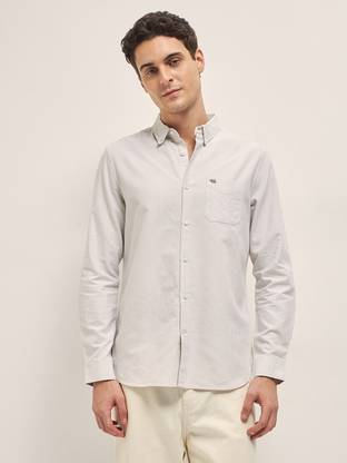 THE BEAR HOUSE Men Striped Casual Beige, Black Shirt