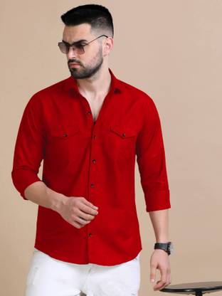 METRONAUT Men Solid Casual Red Shirt