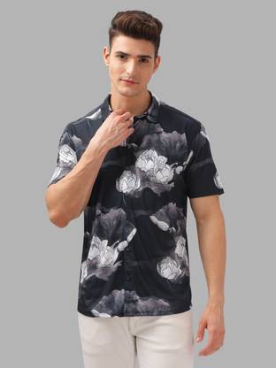 Bullmer Men Printed Casual Black Shirt