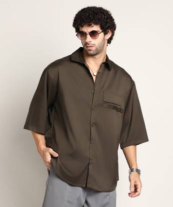 CAMPUS SUTRA Men Solid Casual Brown Shirt