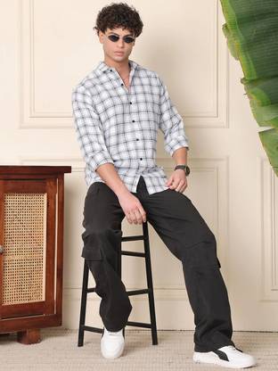 METRONAUT Men Solid Casual White Shirt