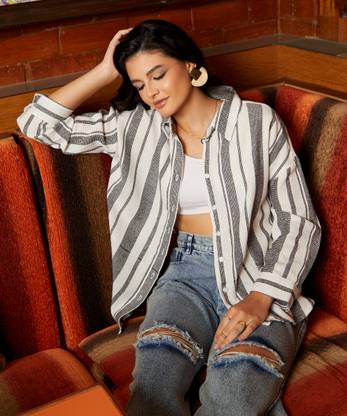 CAMPUS SUTRA Women Striped Casual Multicolor Shirt