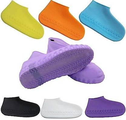 SIDGO Reusable Rainproof Silicon Waterproof Shoe Cover Silicone MULTICOLOR Boots Shoe Cover, Flat Shoe Cover, High Ankle Shoe Cover, Toes Shoe Cover