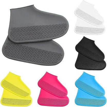 MOREL Reusable Silicone Shoes Cover Rain Boots for Men, Women (L-Size) RANDOM Colour Silicone MULTI Flat Shoe Cover, Boots Shoe Cover, Toes Shoe Cover