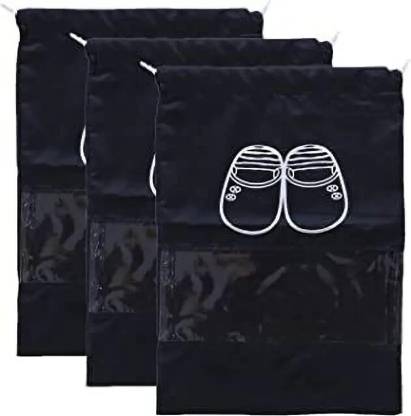 IRIS GRAPE Shoe Cover String Bag Polyester Black Boots Shoe Cover, Flat Shoe Cover, High Heeled Shoe Cover, Toes Shoe Cover