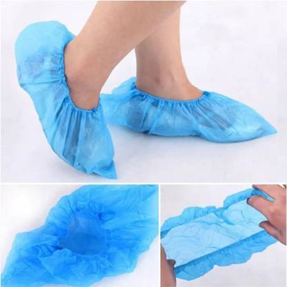 LISAMED Non Woven Disposable Shoe cover - for Home, Office, Clinic & Other Workplace Cotton Blue Flat Shoe Cover