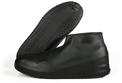 kripara Reusable Rainproof/Non-Slip Resistant Silicon Waterproof Shoe Cover Silicone Black Boots Shoe Cover, High Ankle Shoe Cover, Toes Shoe Cover