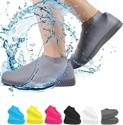 SPMYY Silicone Cover Shoes Rain Boots for Men Silicone High Ankle Shoe Cover Silicone Multicolour High Heeled Shoe Cover